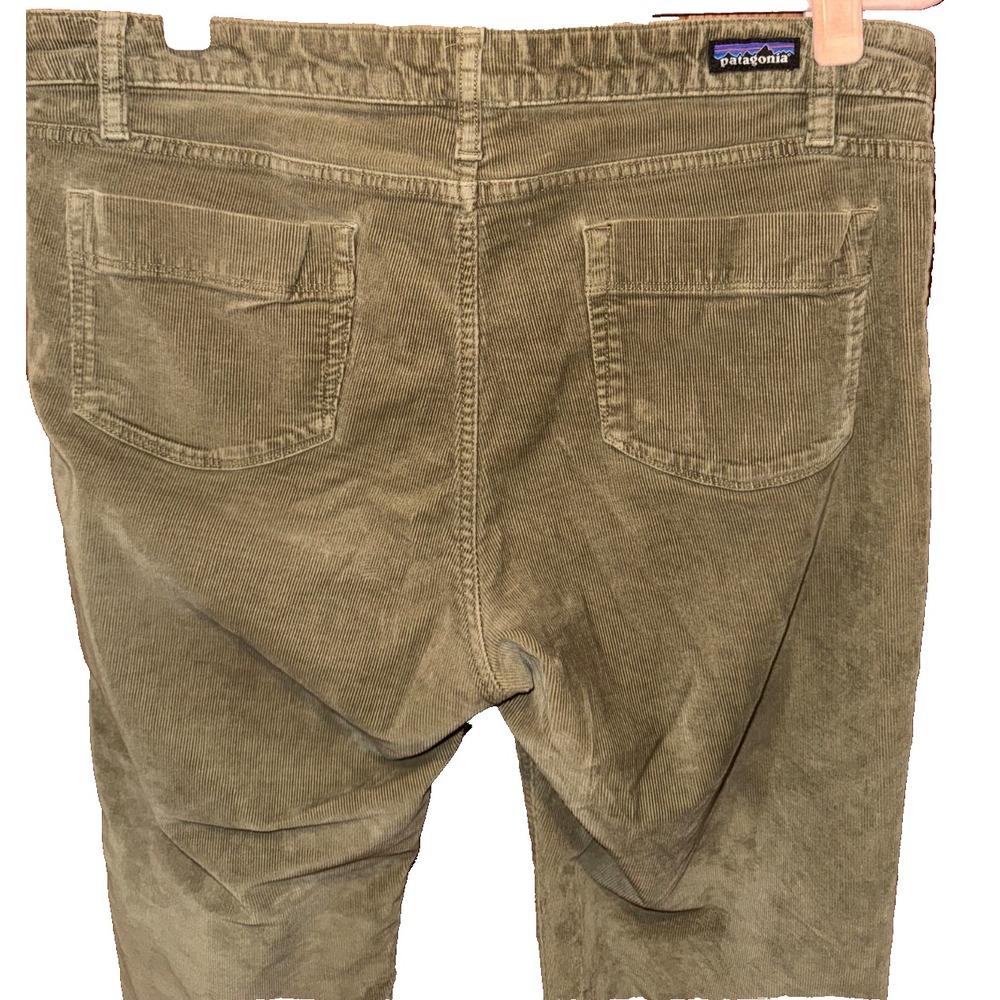 Patagonia Pants Womens size 32 Corduroy Fatigue Green Worn Wear Cotton Stretch